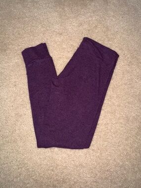 Cuddl Duds SoftKnit Heathered Purple Lounge Leggings, Sz S